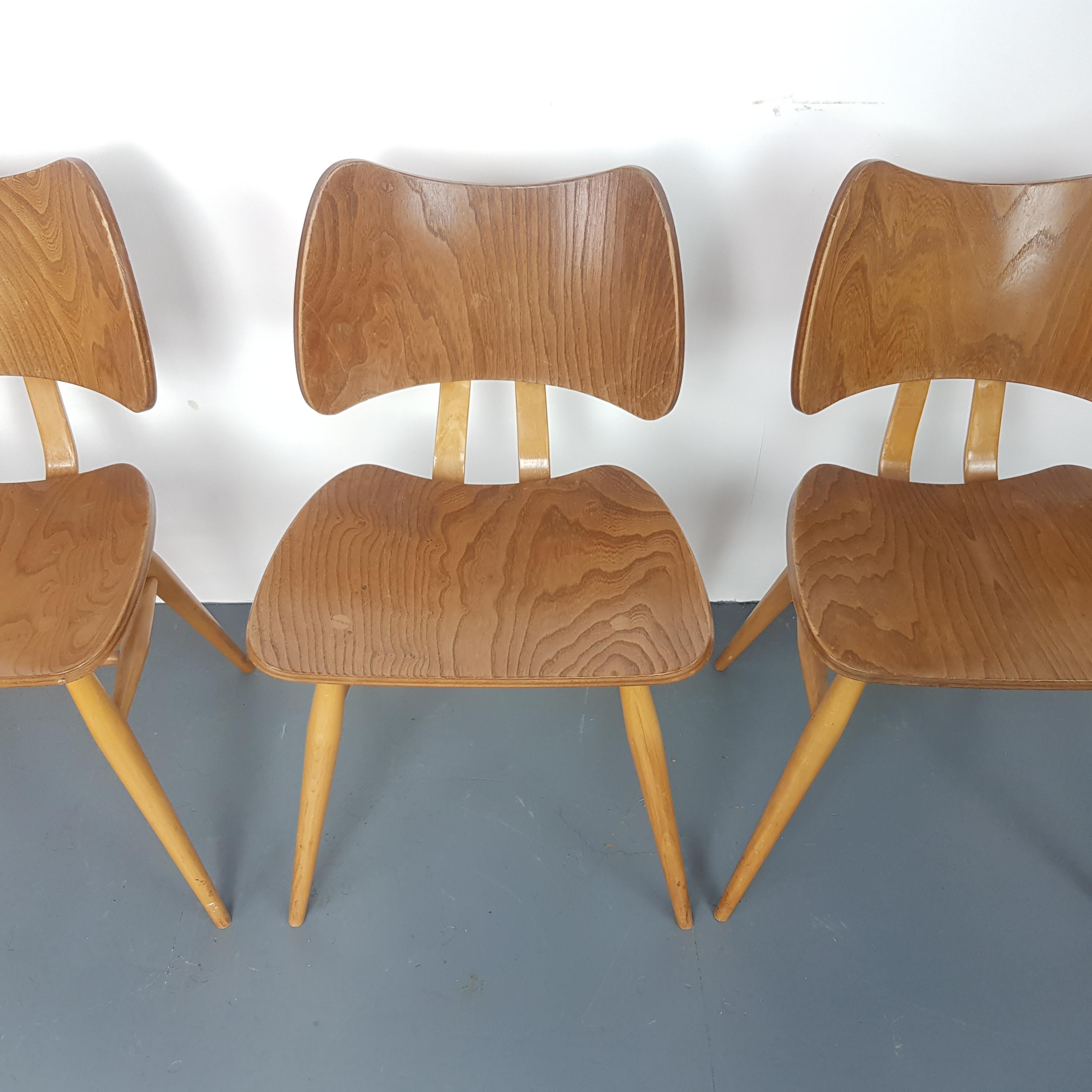 Set of Four Vintage Midcentury Ercol Butterfly Chairs For Sale 5