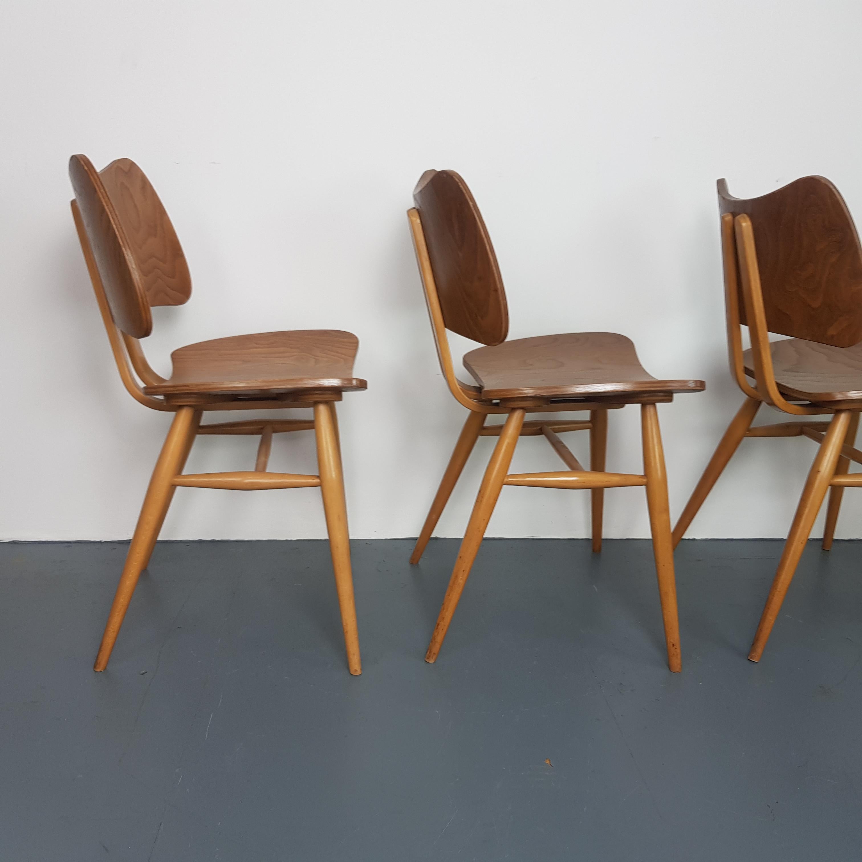 20th Century Set of Four Vintage Midcentury Ercol Butterfly Chairs For Sale