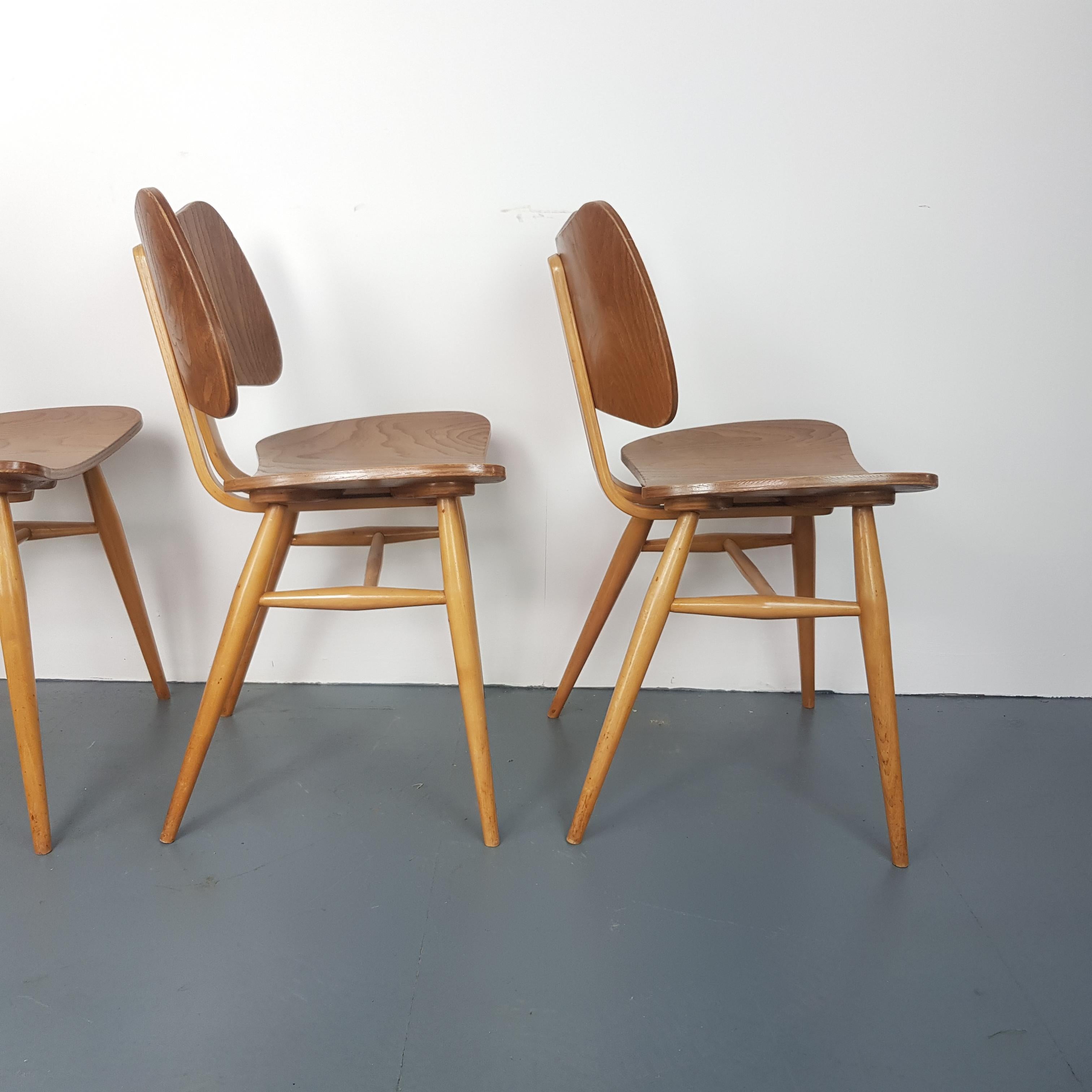 Elm Set of Four Vintage Midcentury Ercol Butterfly Chairs For Sale
