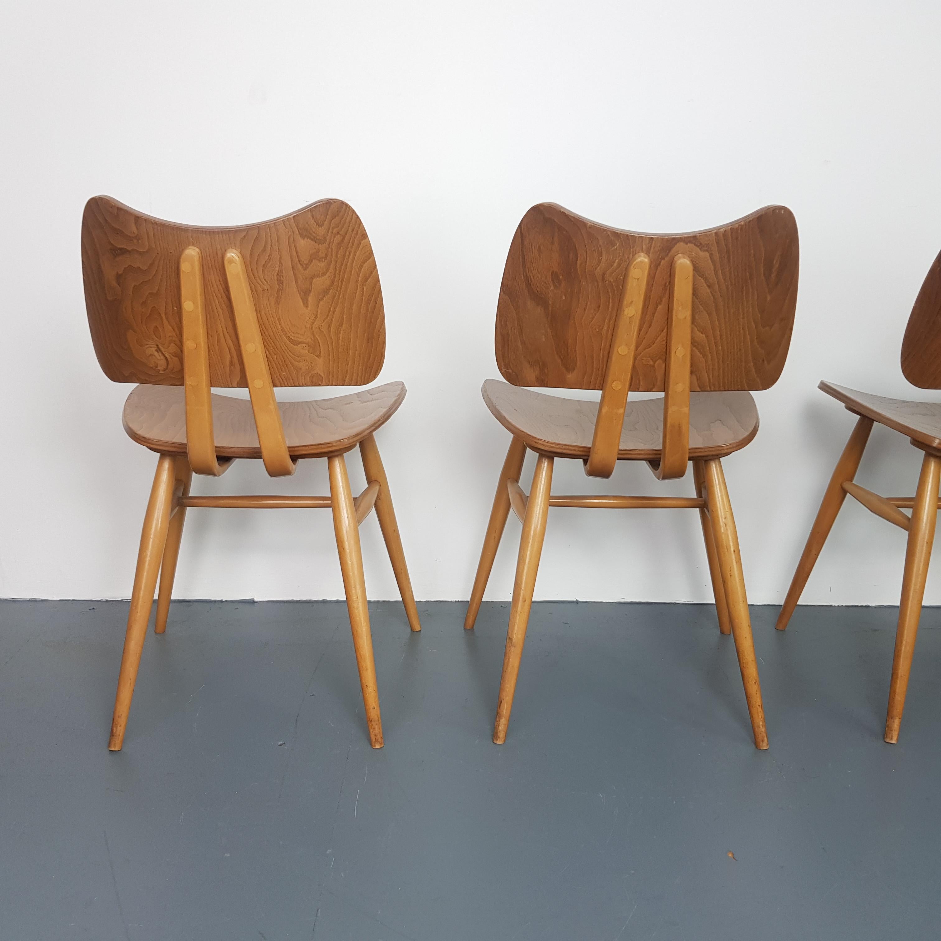 Set of Four Vintage Midcentury Ercol Butterfly Chairs For Sale 1