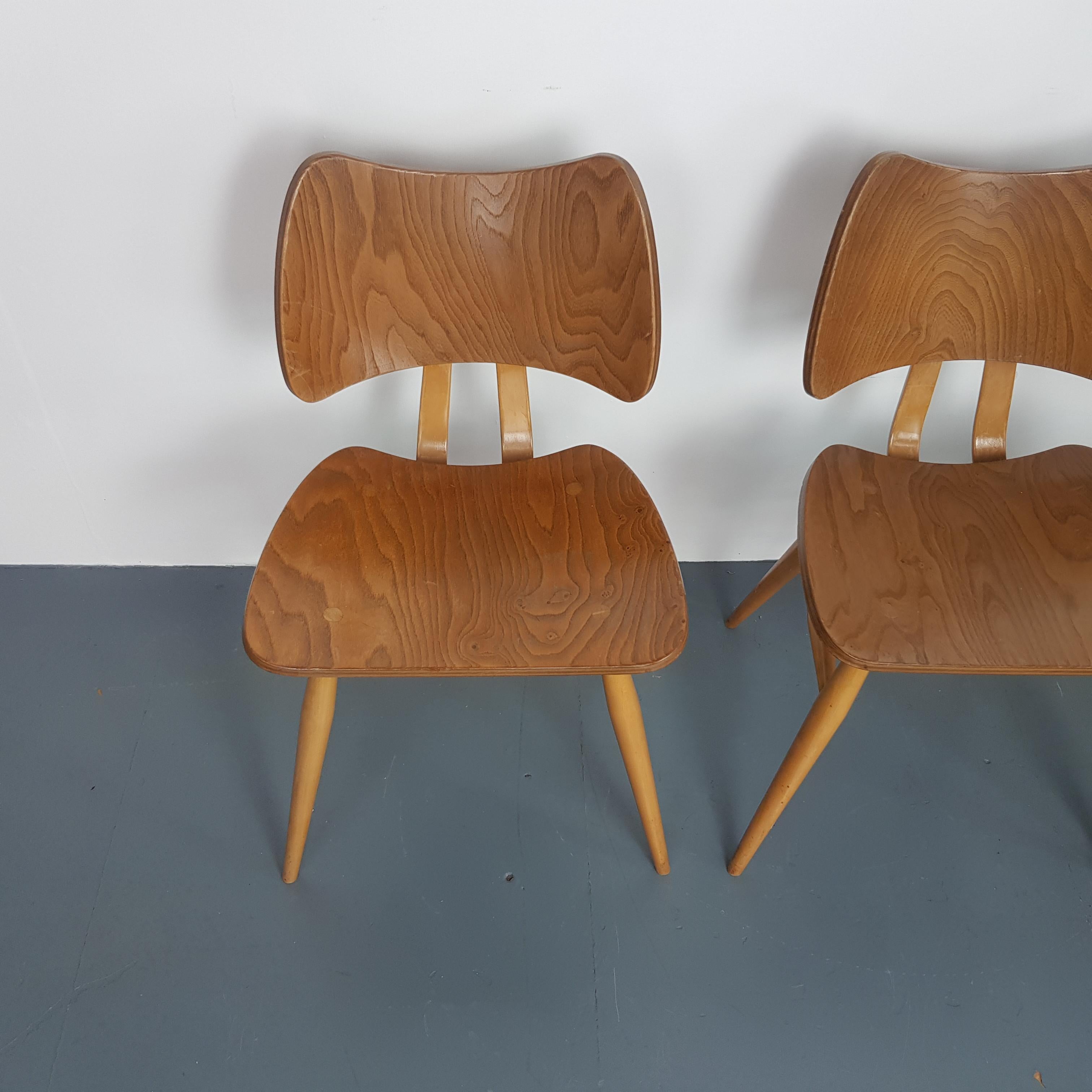 Set of Four Vintage Midcentury Ercol Butterfly Chairs For Sale 3