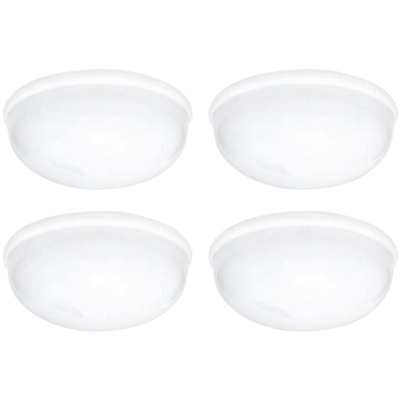 Set of Four Vintage Minimalist Glass Flush Mounts Ceiling or Wall Lights, 1960s