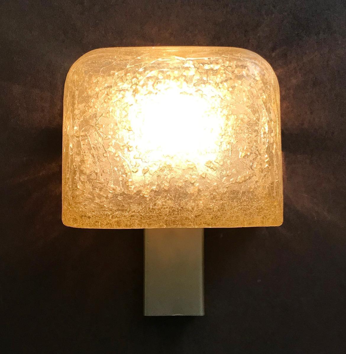 Set of Four Vintage Modernist Sconces w / Resin & Metal by Aqua Signal, 1960s In Good Condition For Sale In Los Angeles, CA