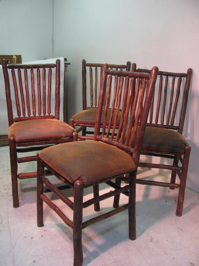 Set of Four Vintage Old Hickory Adirondack Dining Side Chairs at 1stDibs