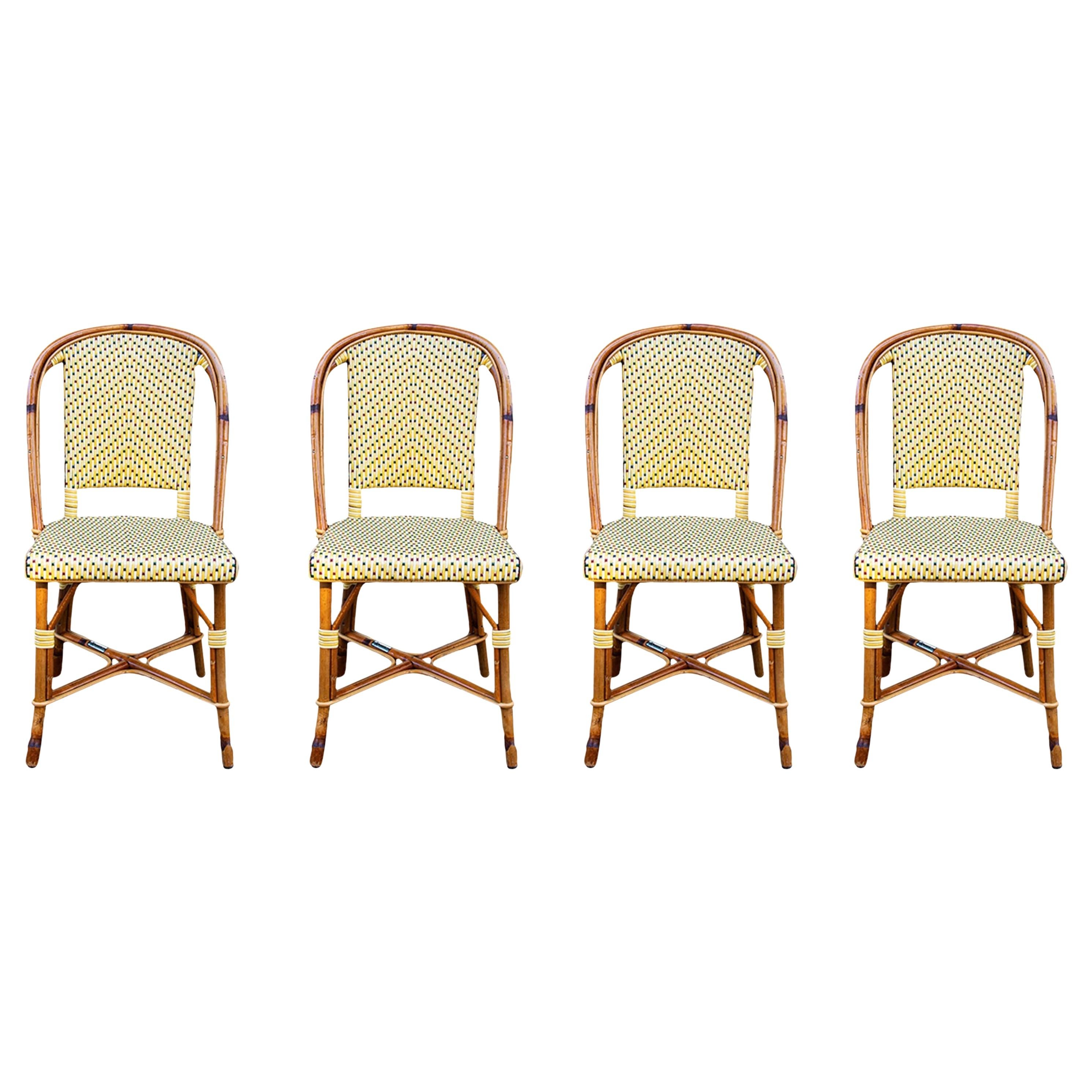 Set of Four Vintage Parisian Bistro Chairs by Maison L. Drucker