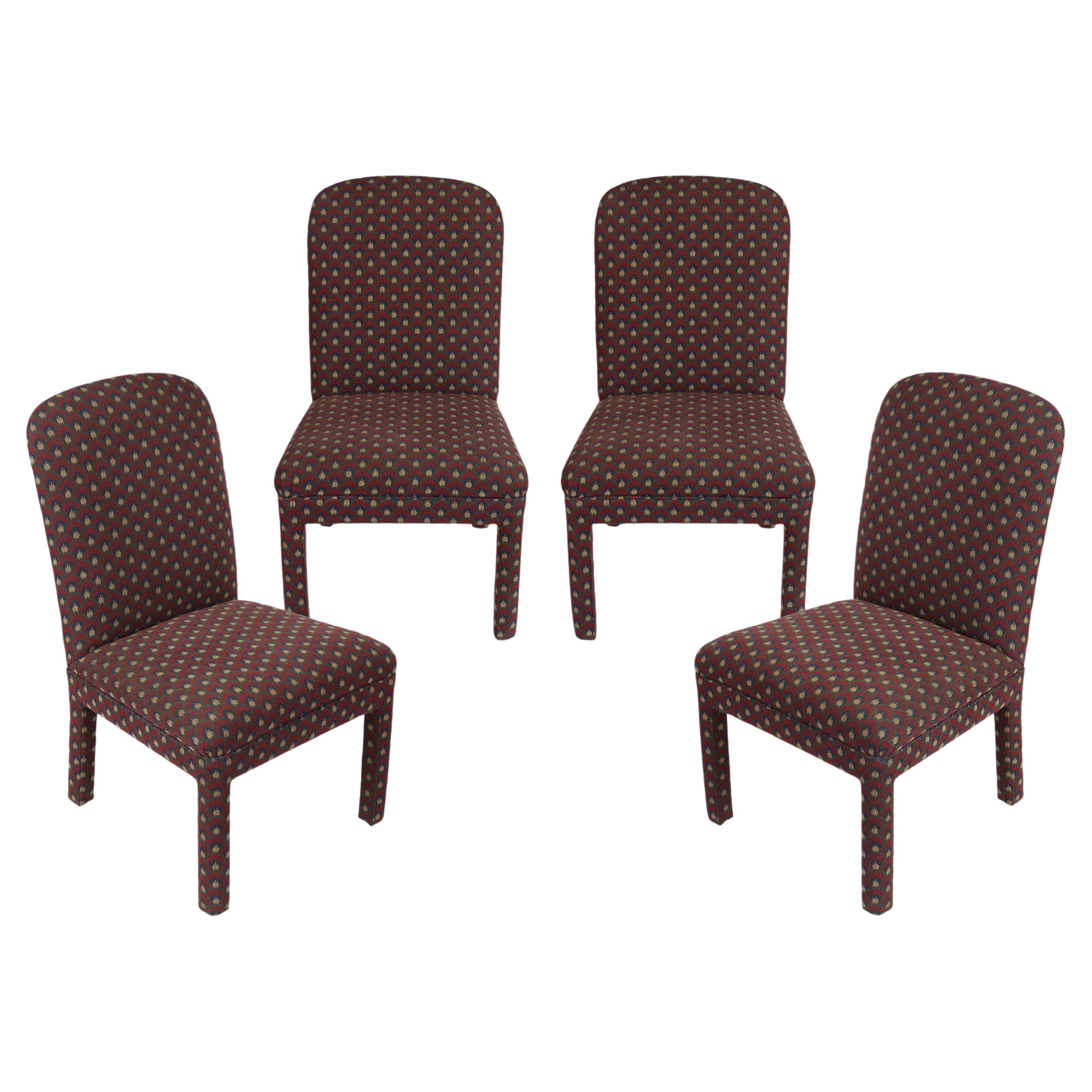 Set of Four Vintage Parsons Style Sherrill Dining Chairs