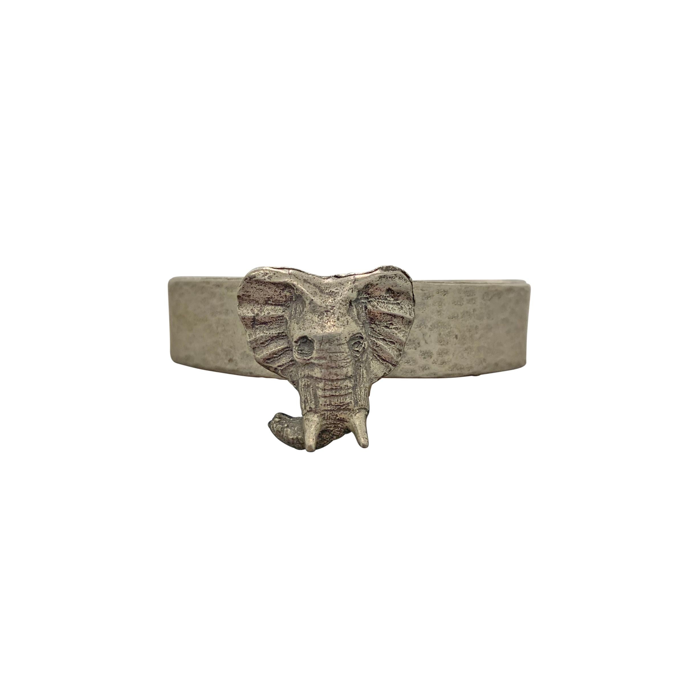 German Set of Four Vintage Pewter Safari Themed Napkin Rings