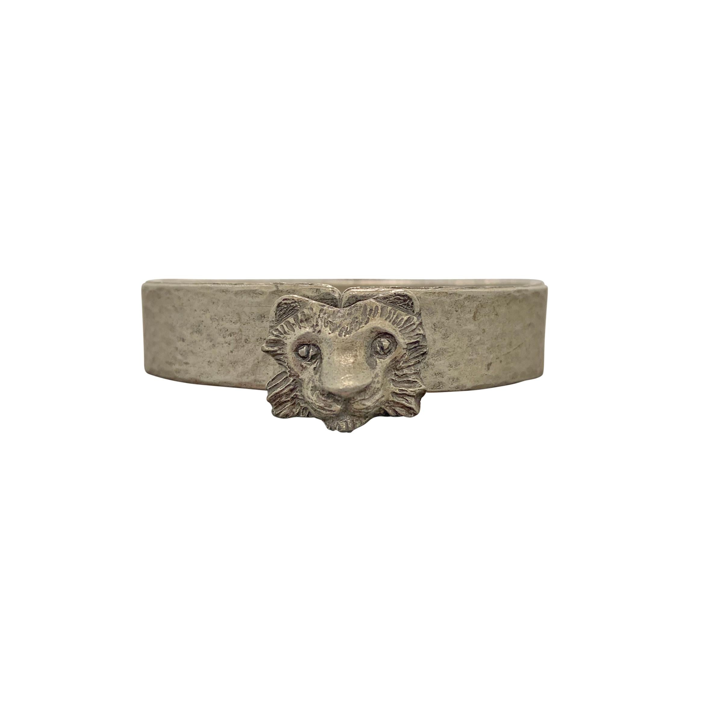 Late 20th Century Set of Four Vintage Pewter Safari Themed Napkin Rings