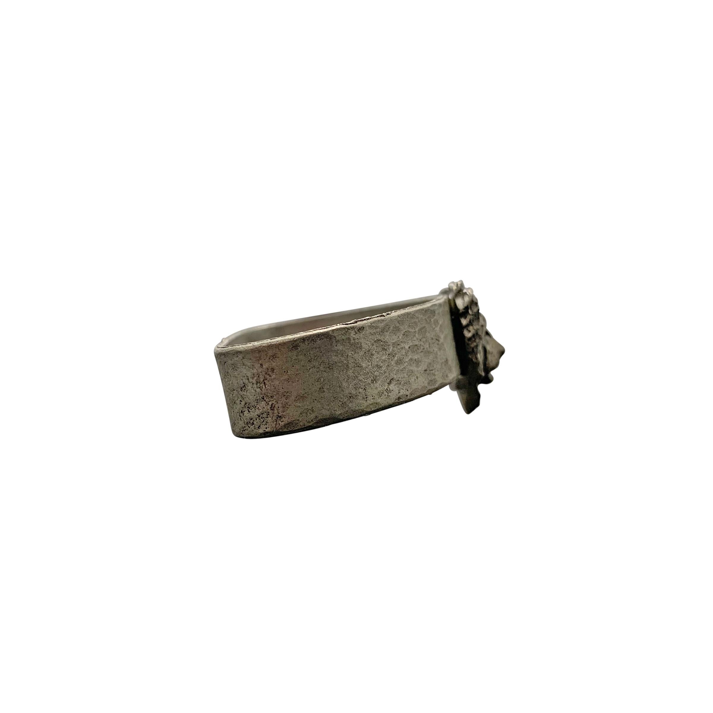 Set of Four Vintage Pewter Safari Themed Napkin Rings 3
