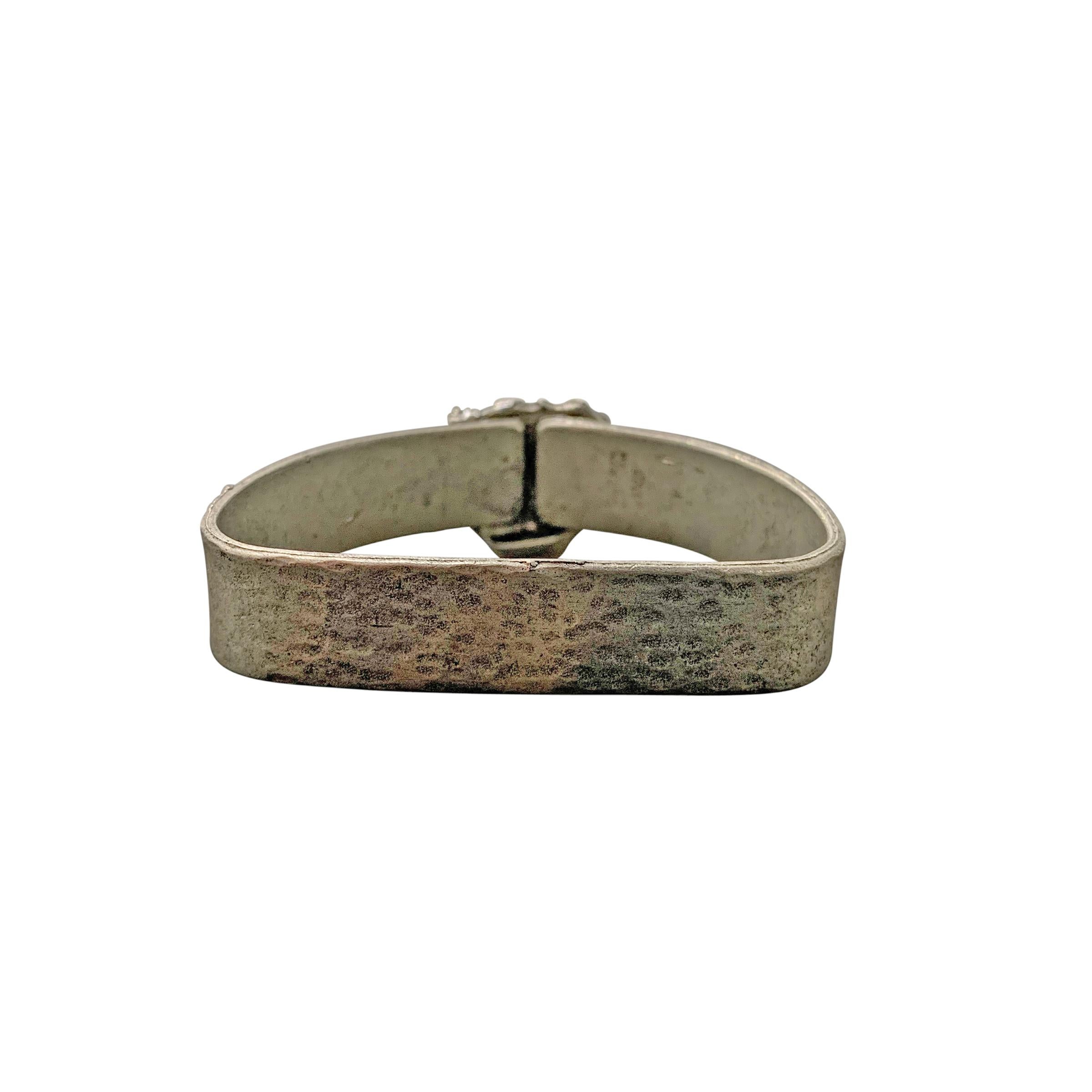 Set of Four Vintage Pewter Safari Themed Napkin Rings 4