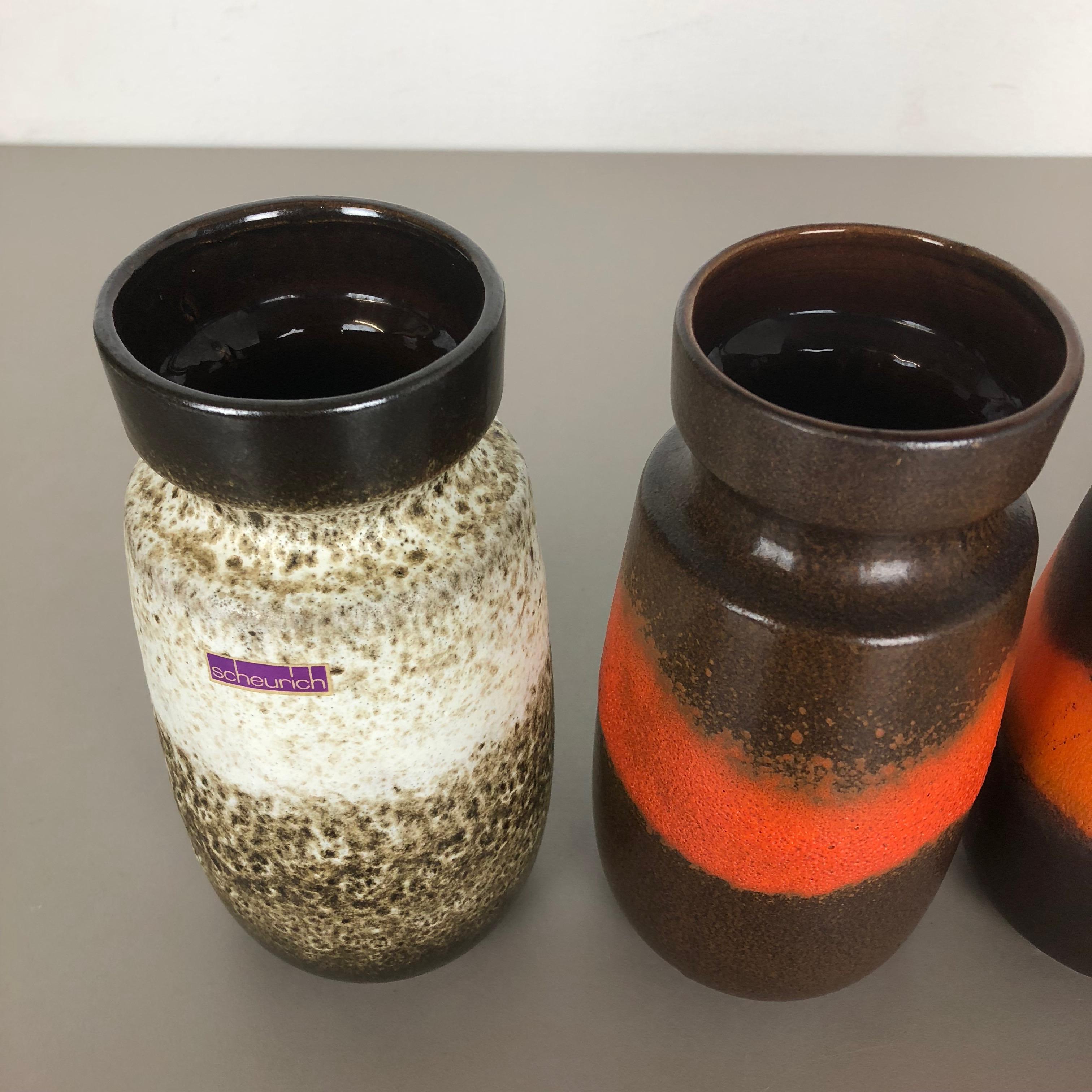 Set di quattro vasi d'epoca in ceramica Fat Lava 
