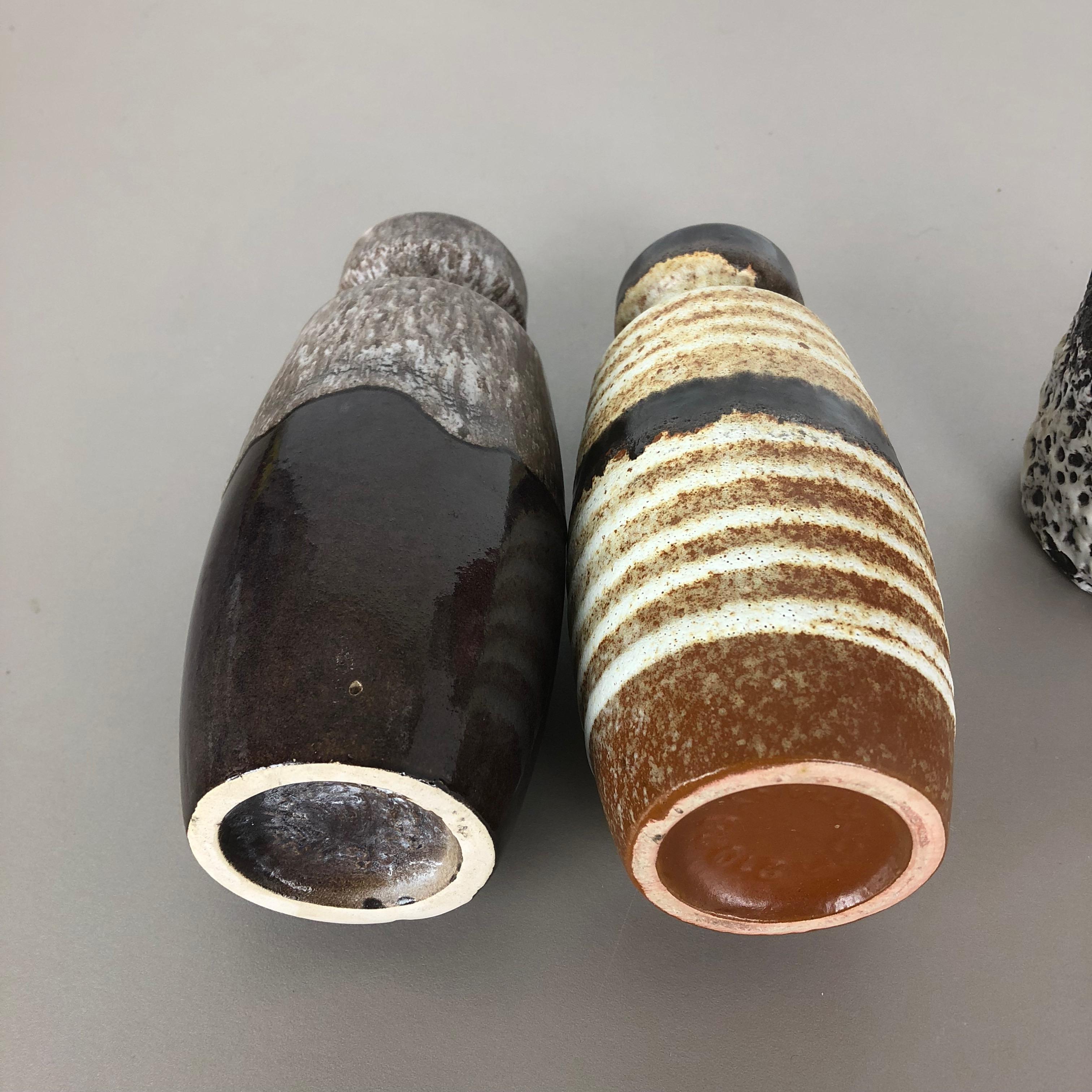 Ensemble de quatre vases multicolores en poterie de lave grasse de Scheurich, Allemagne en vente 9