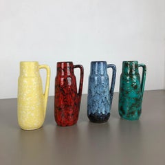 Set di quattro vasi vintage in ceramica grassa "275-20" di Scheurich, Germania, anni '70