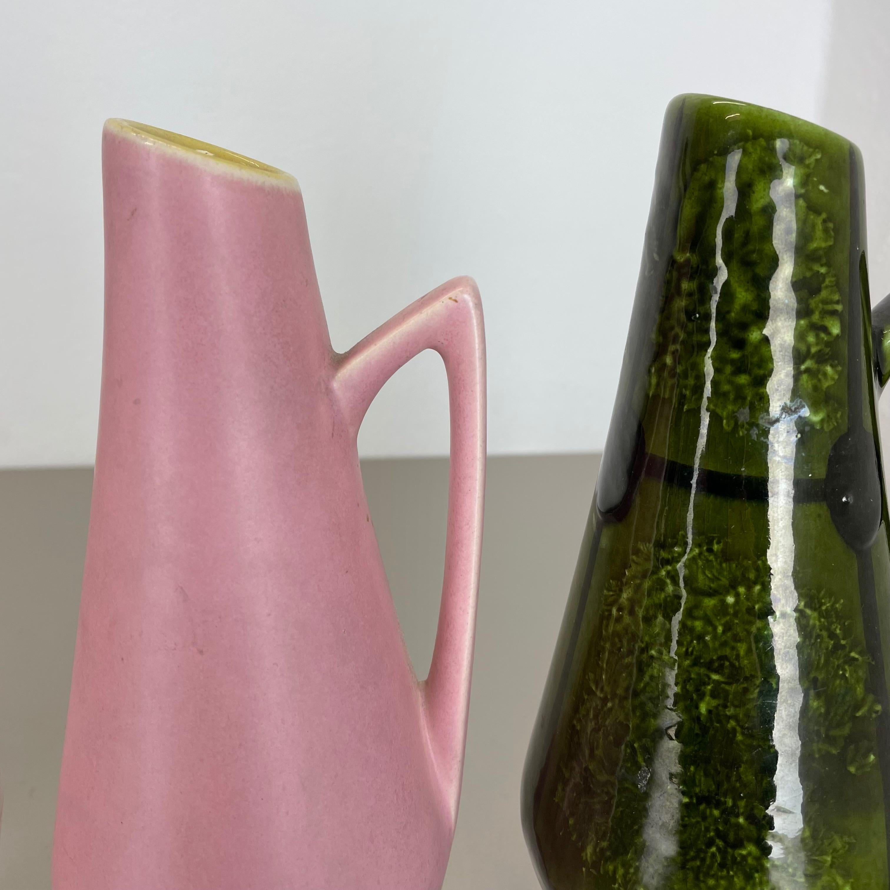 Set of Four Vintage Pottery Fat Lava Vases by Scheurich Foreign, Germany, 1950s For Sale 5