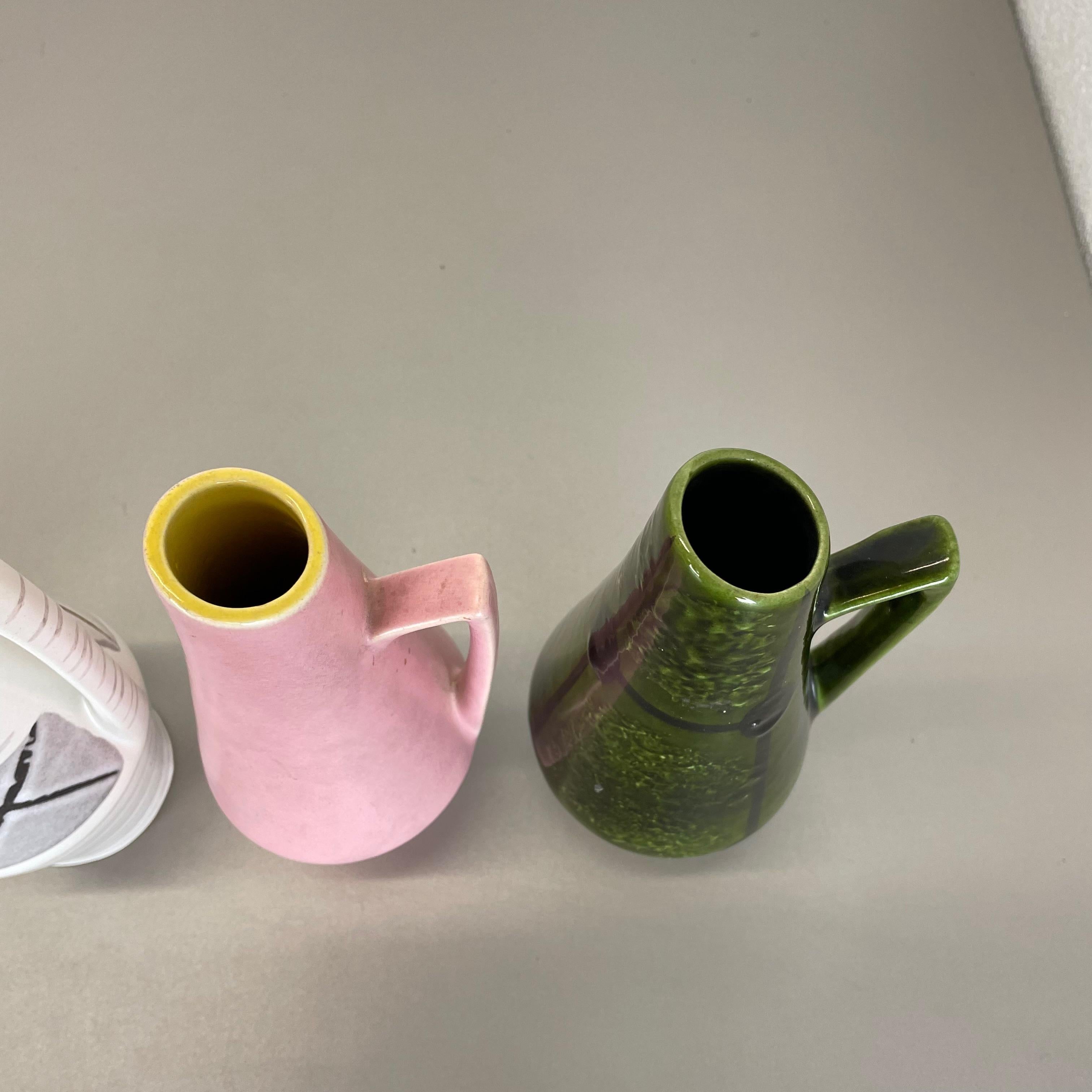 Set of Four Vintage Pottery Fat Lava Vases by Scheurich Foreign, Germany, 1950s For Sale 6