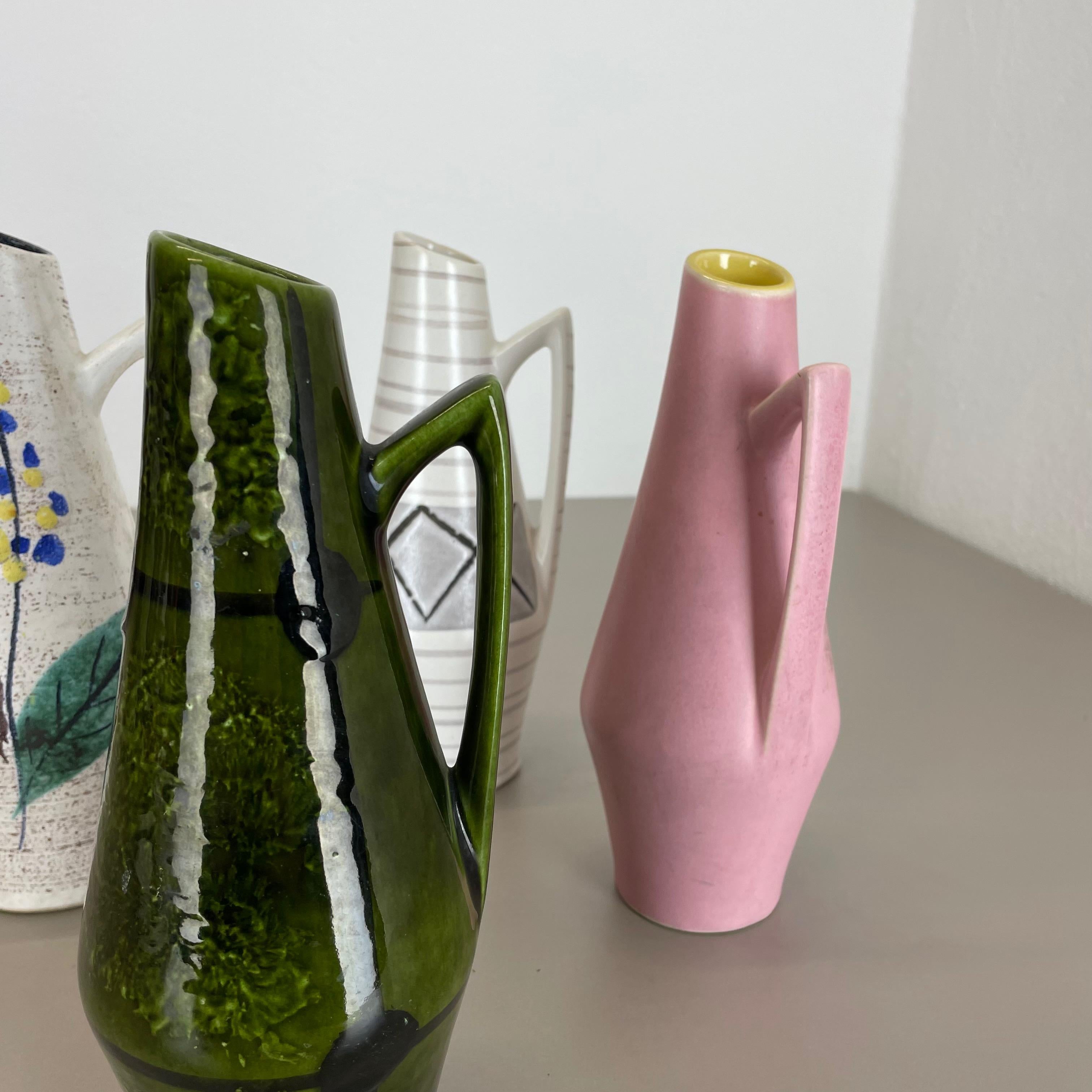 Set of Four Vintage Pottery Fat Lava Vases by Scheurich Foreign, Germany, 1950s For Sale 10