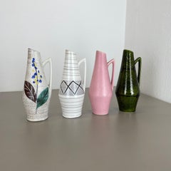 Set of Four Vintage Pottery Fat Lava Vases by Scheurich Foreign, Germany, 1950s