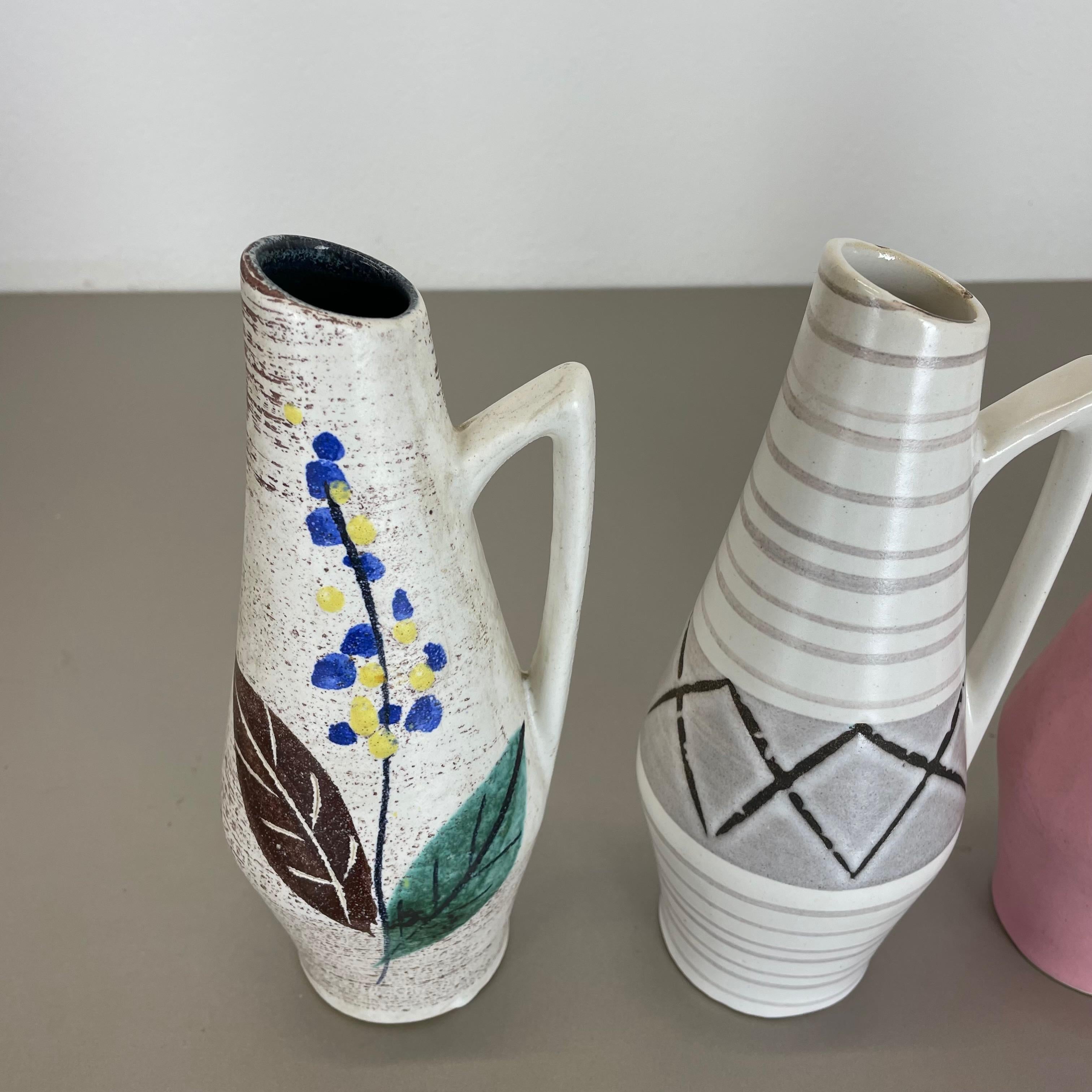 20th Century Set of Four Vintage Pottery Fat Lava Vases by Scheurich Foreign, Germany, 1950s For Sale