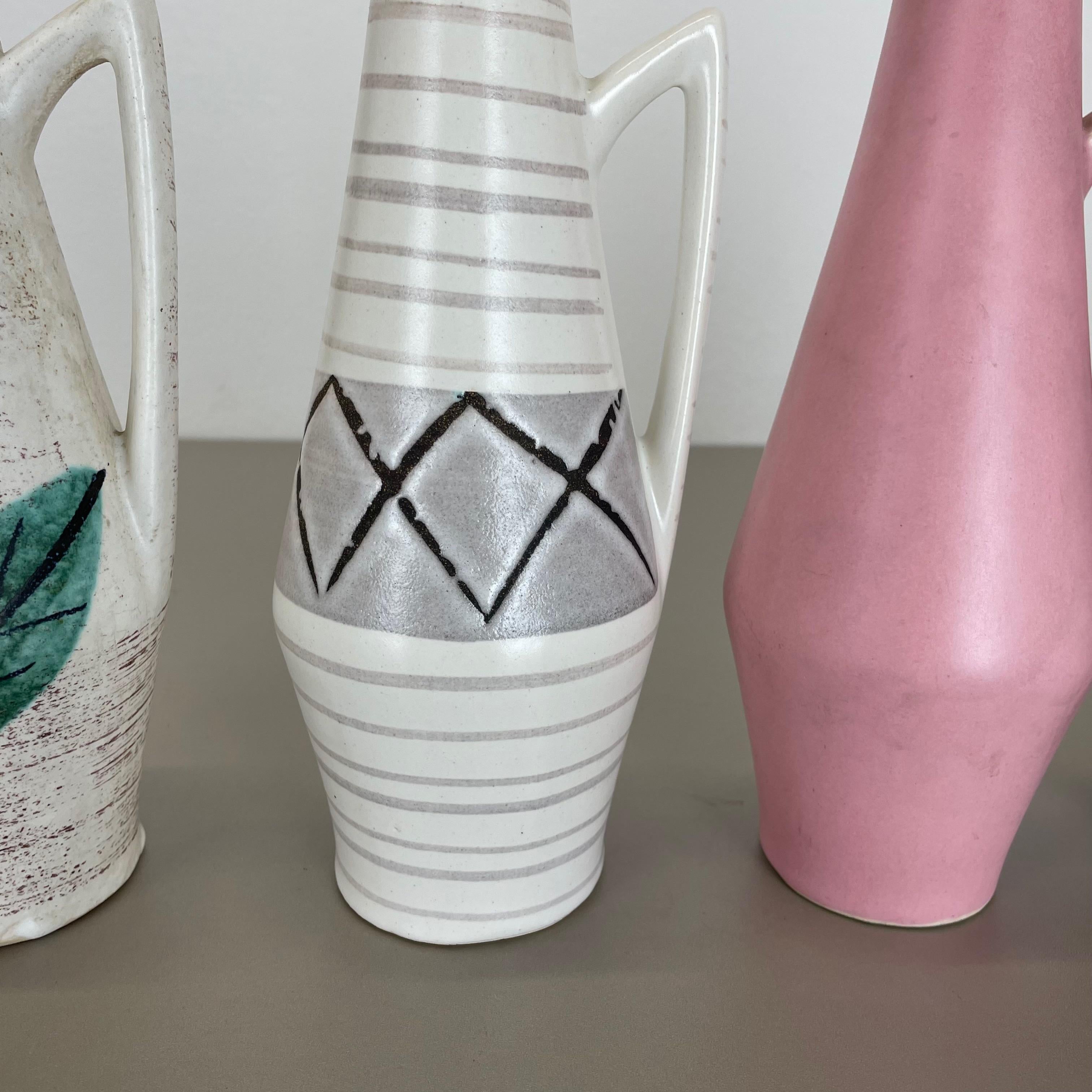 Set of Four Vintage Pottery Fat Lava Vases by Scheurich Foreign, Germany, 1950s For Sale 2