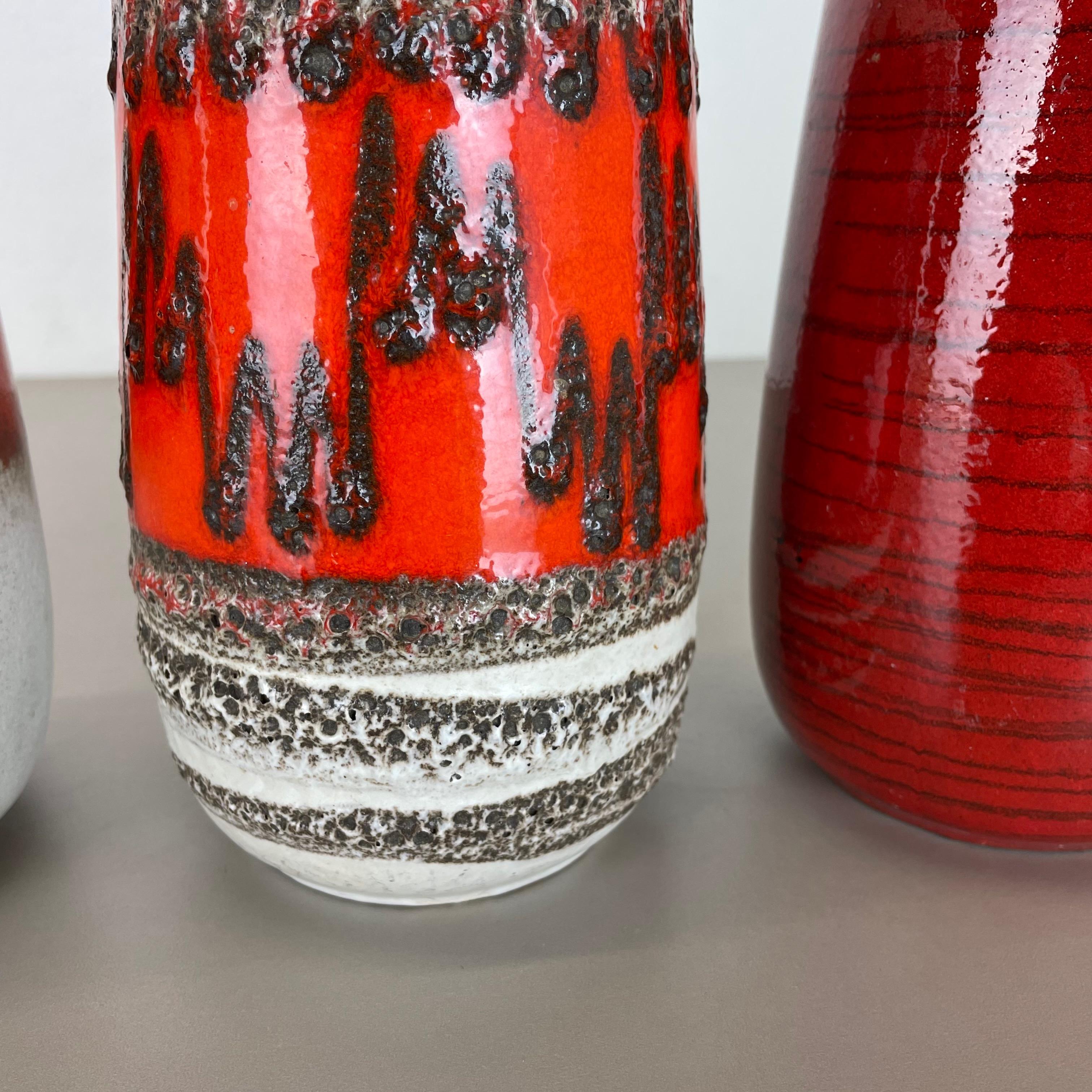 Set von vier Fat Lava-Vasen aus Keramik von Scheurich, Deutschland, 1970er Jahre im Angebot 8