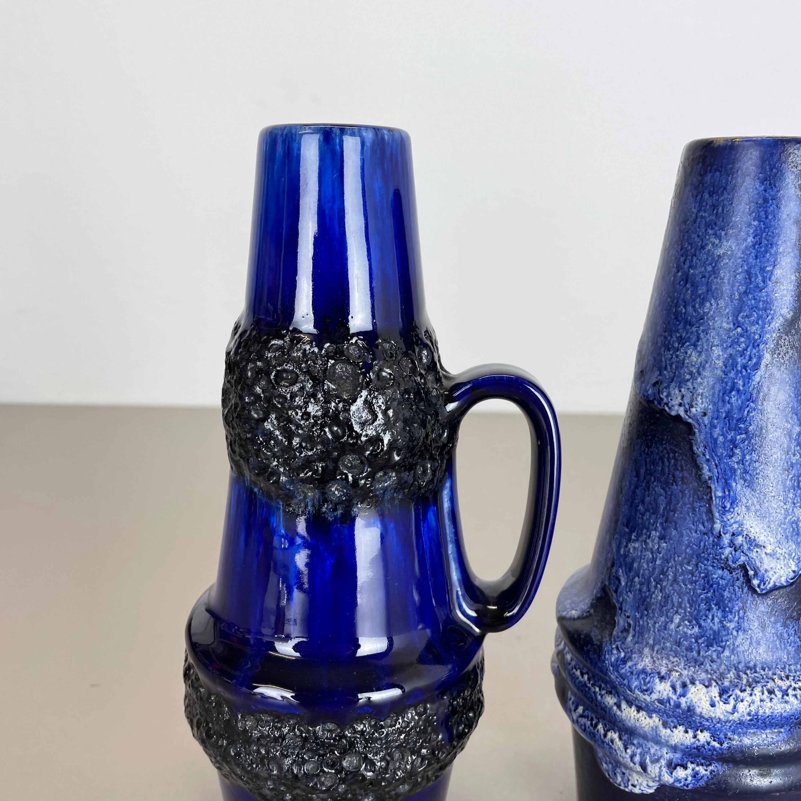 Céramique Ensemble de quatre vases vintage en poterie de lave grasse fabriqués par Scheurich, Allemagne, 1970 en vente