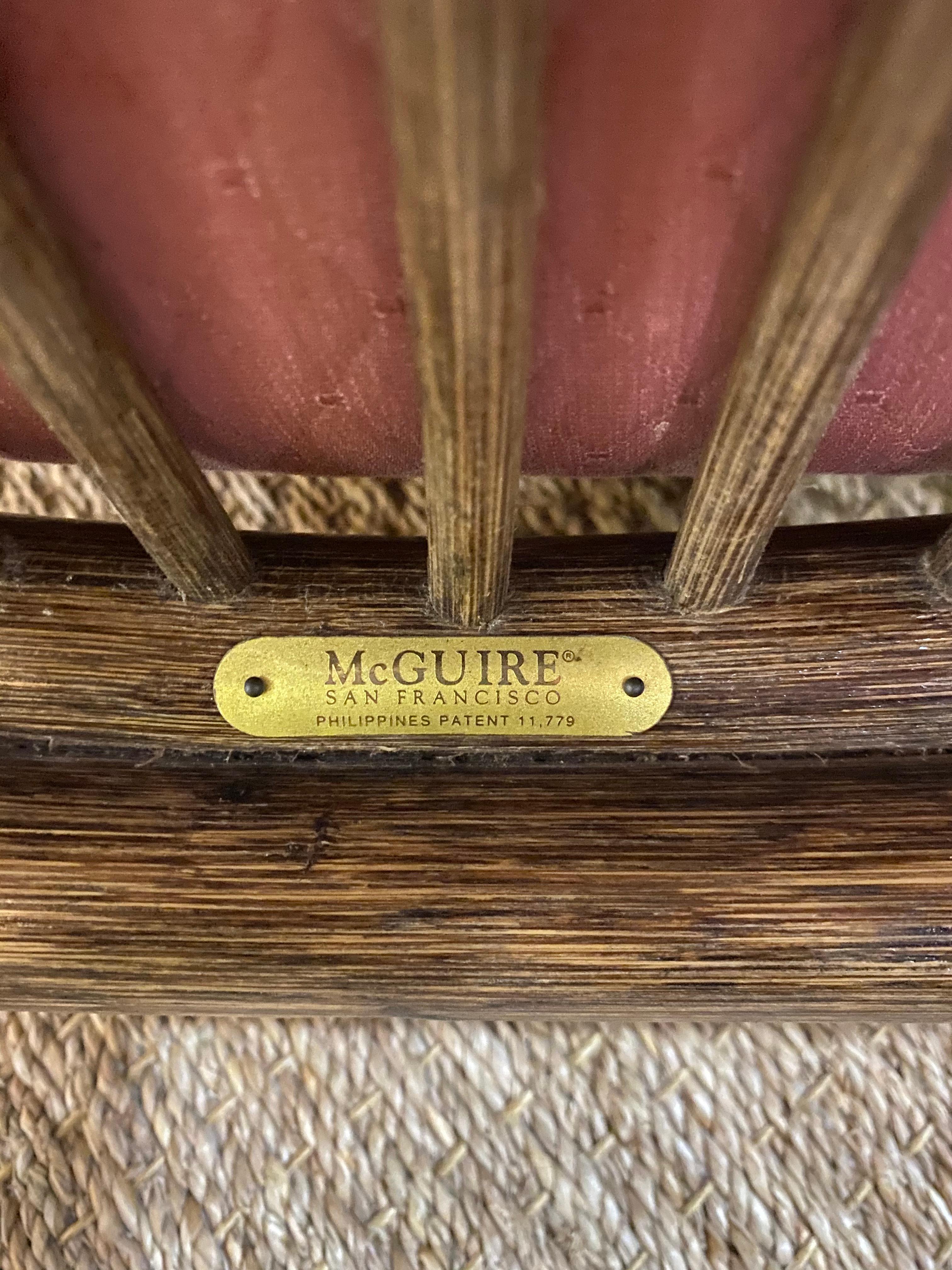 Set of Four Vintage Rattan McGuire Armchairs 4
