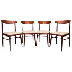 Set of Four Vintage mahogany beech chairs JITONA, Czechoslovakia, 1970s