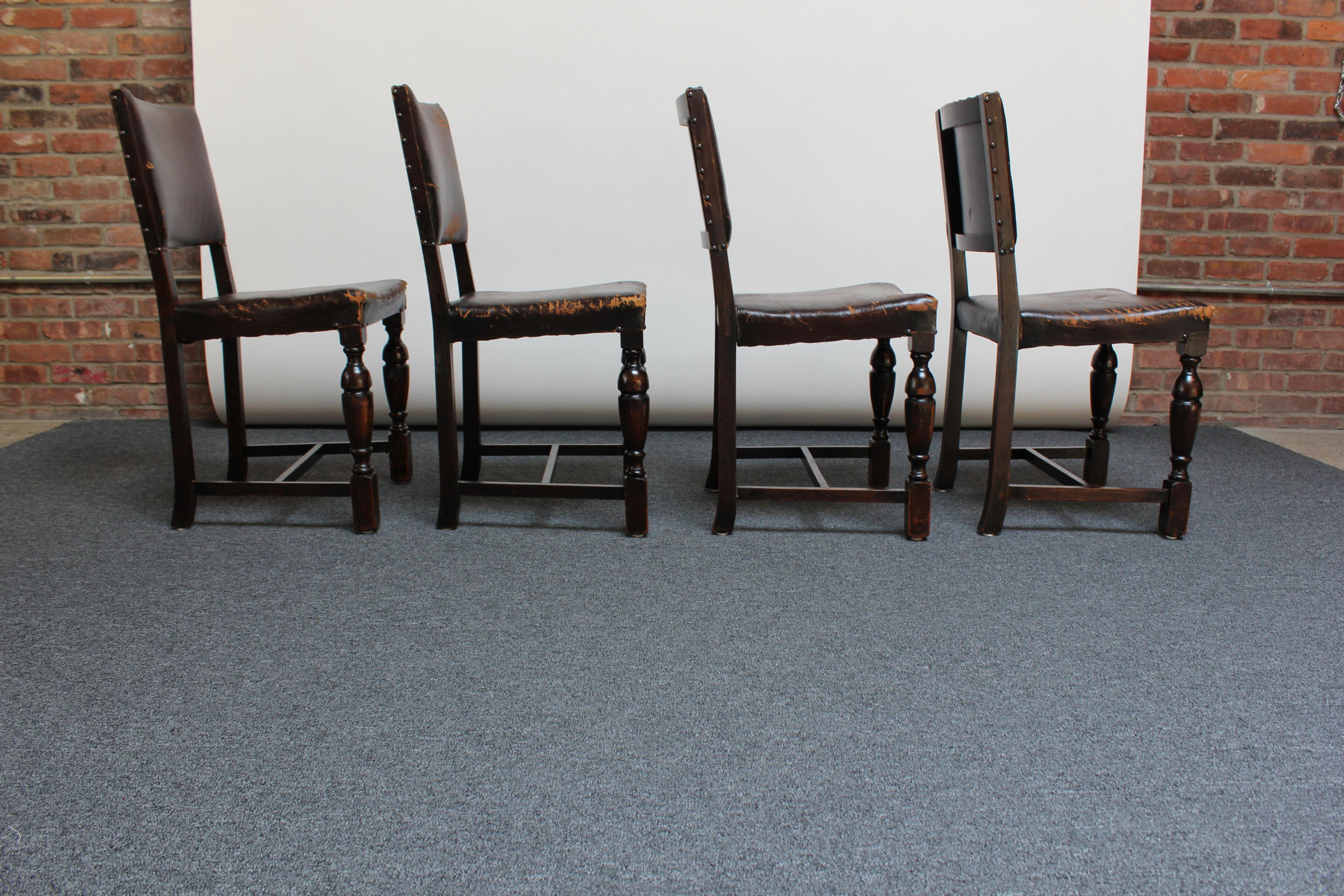 Set of Four Vintage Spanish Revival Style Dining Chairs In Good Condition In Brooklyn, NY