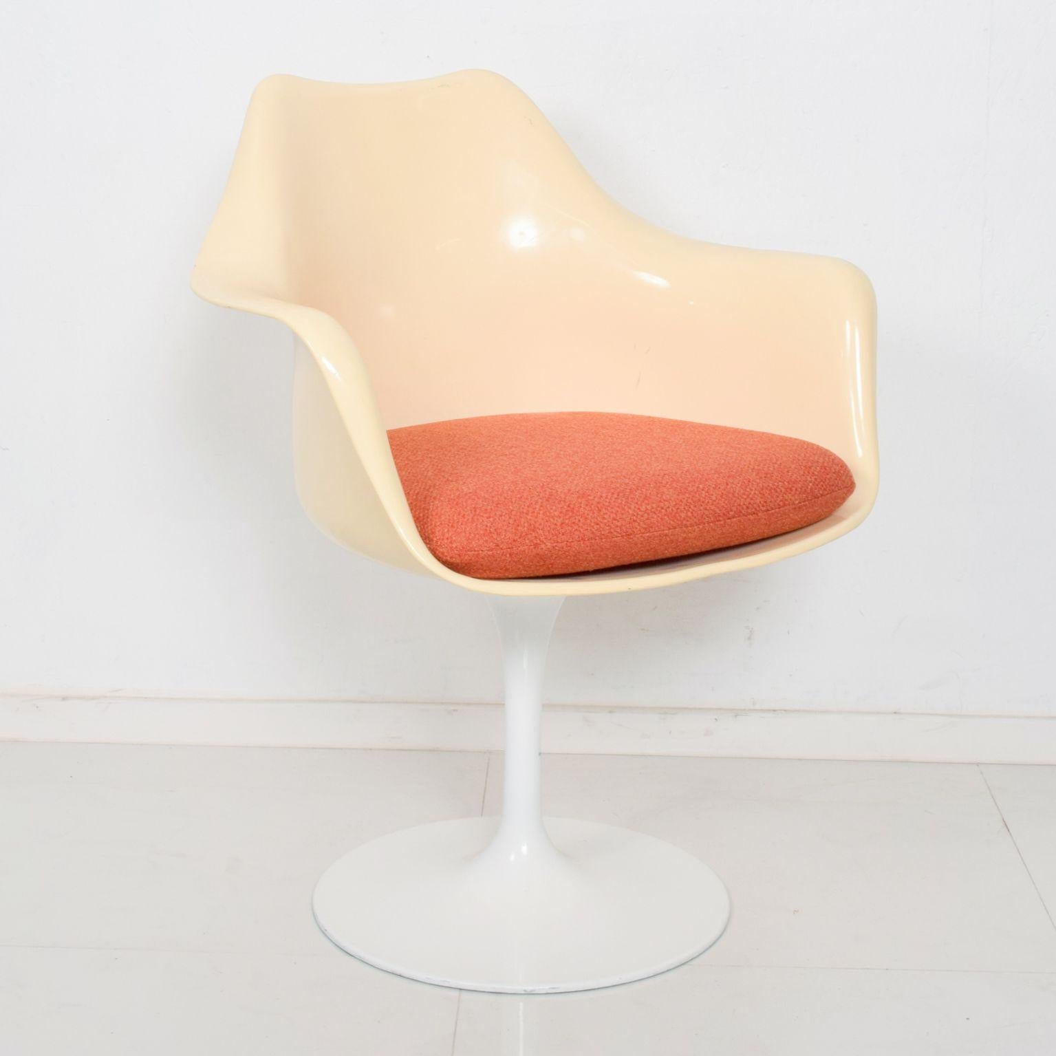Mid-20th Century Vintage TULIP Dining Arm Chairs by Eero Saarinen in Orange KNOLL- Set of Four