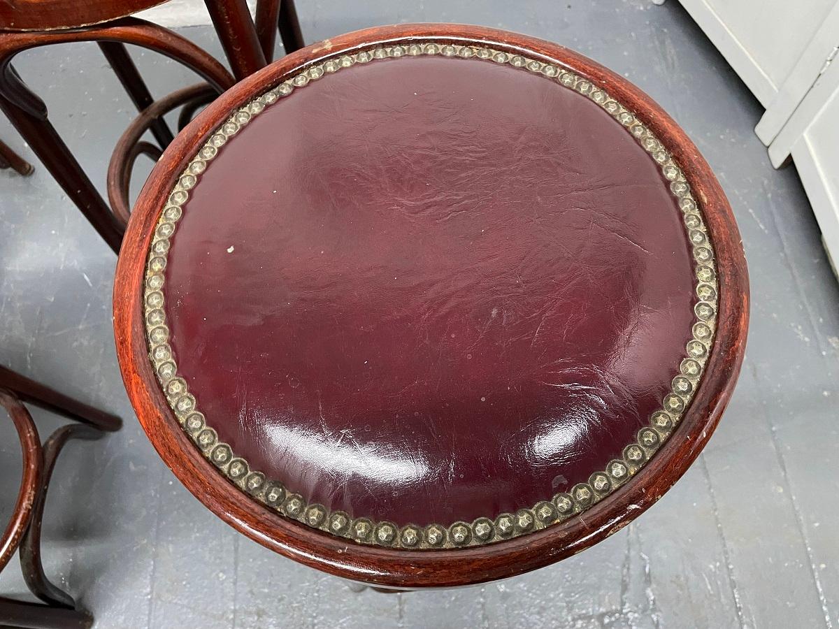 Beech Set of Four Vintage Vintage Thonet Style Bentwood Stools