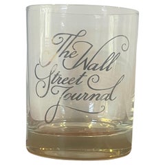 Set of Four Vintage "Wall Street Journal" Cocktail Glasses in Box by Houze Art a