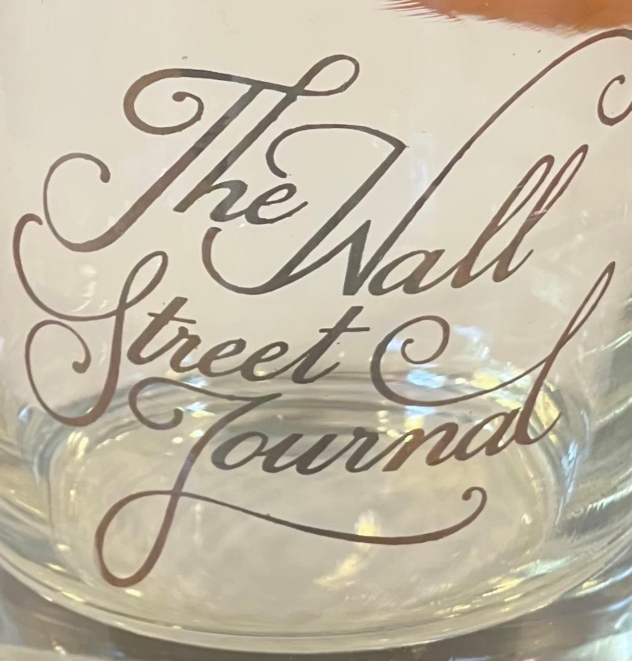 Set von vier Vintage-Cocktailgläsern „Wall Street Journal“ in Schachtel von Houze Art a im Angebot 1
