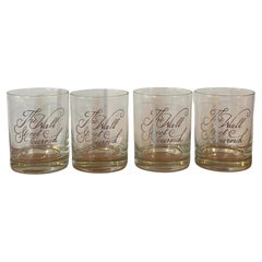 Set of Four Vintage "Wall Street Journal" Cocktail Glasses in Box by Houze Art a