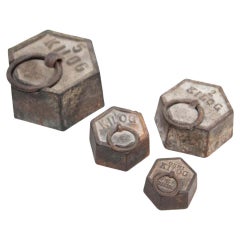 Set of Four Antique Weights, circa 1920