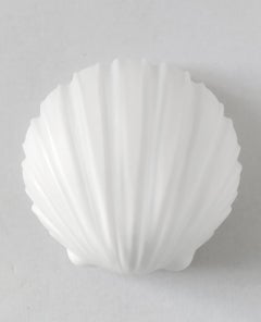 Set of Four Vintage White Glass Shell Wall Lights Flush Mounts