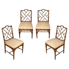 Set of Four Vintage Yale Burge Chairs With New Les Touches Cushions