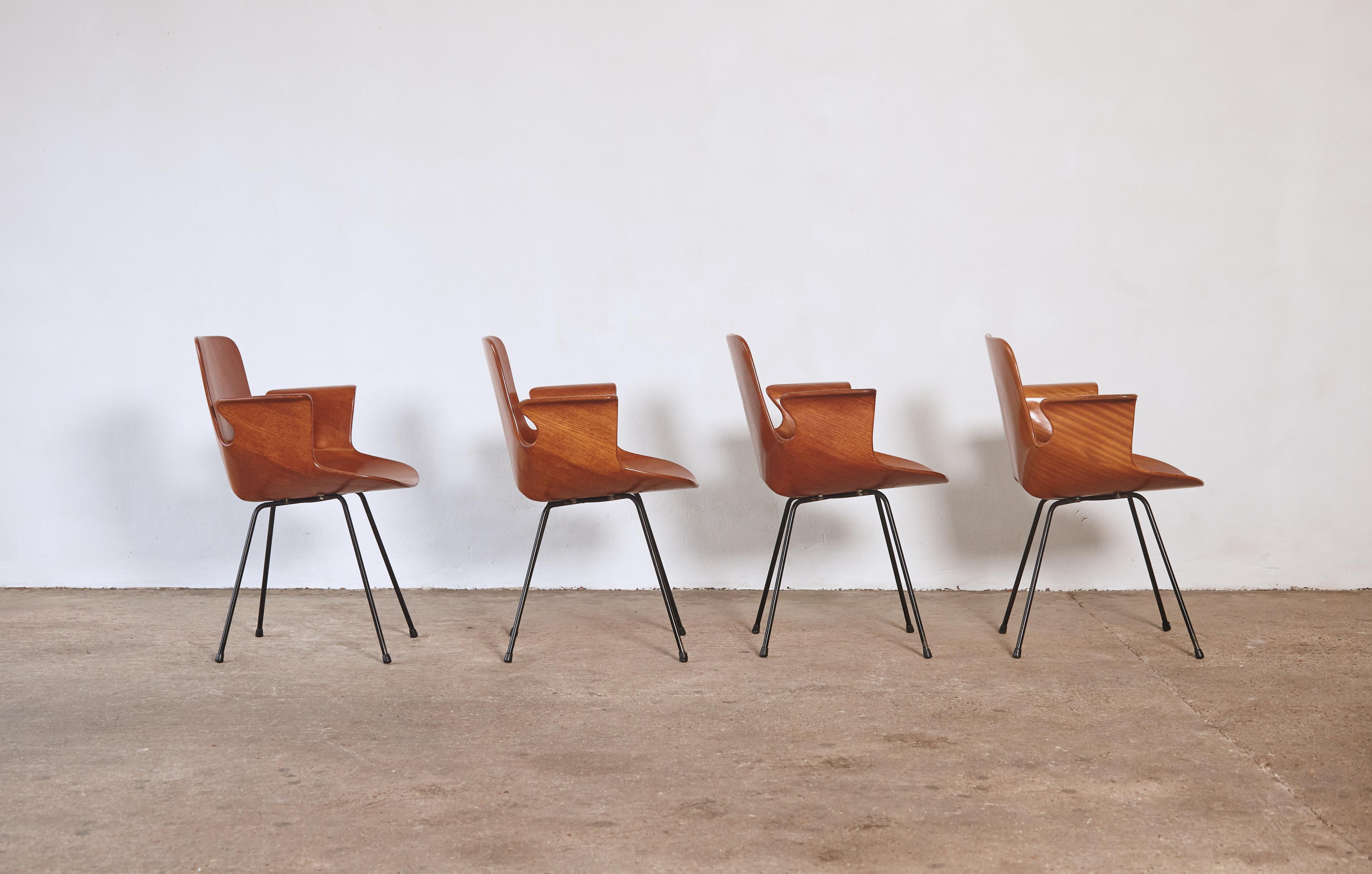 Italian Set of Four Vittorio Nobili for Fratelli Tagliabue Medea Chairs, Italy, 1950s For Sale