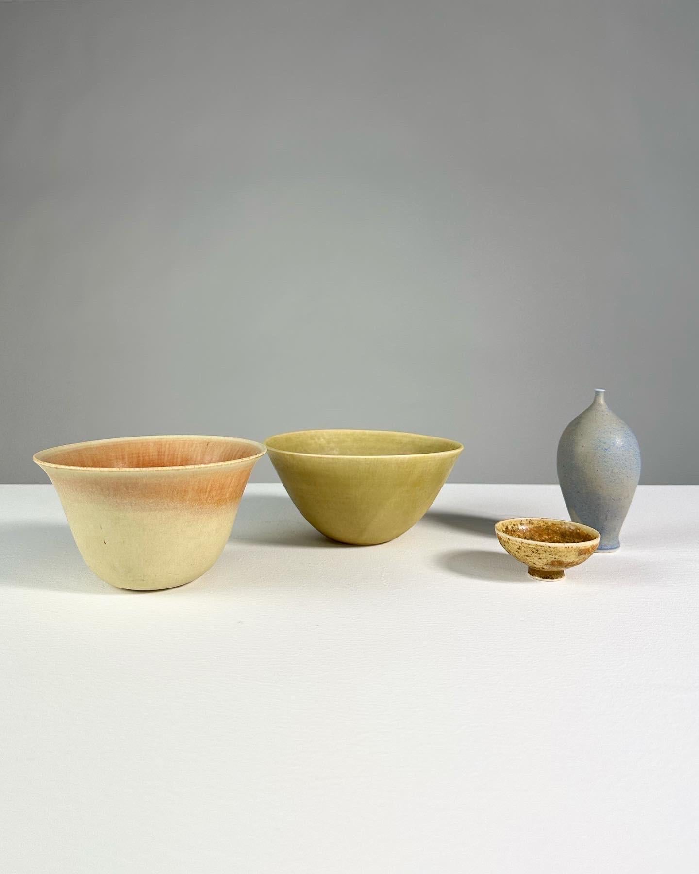 Swedish Set of Four Vivi Calissendorff Vase & Bowls Stoneware Sweden 1960s