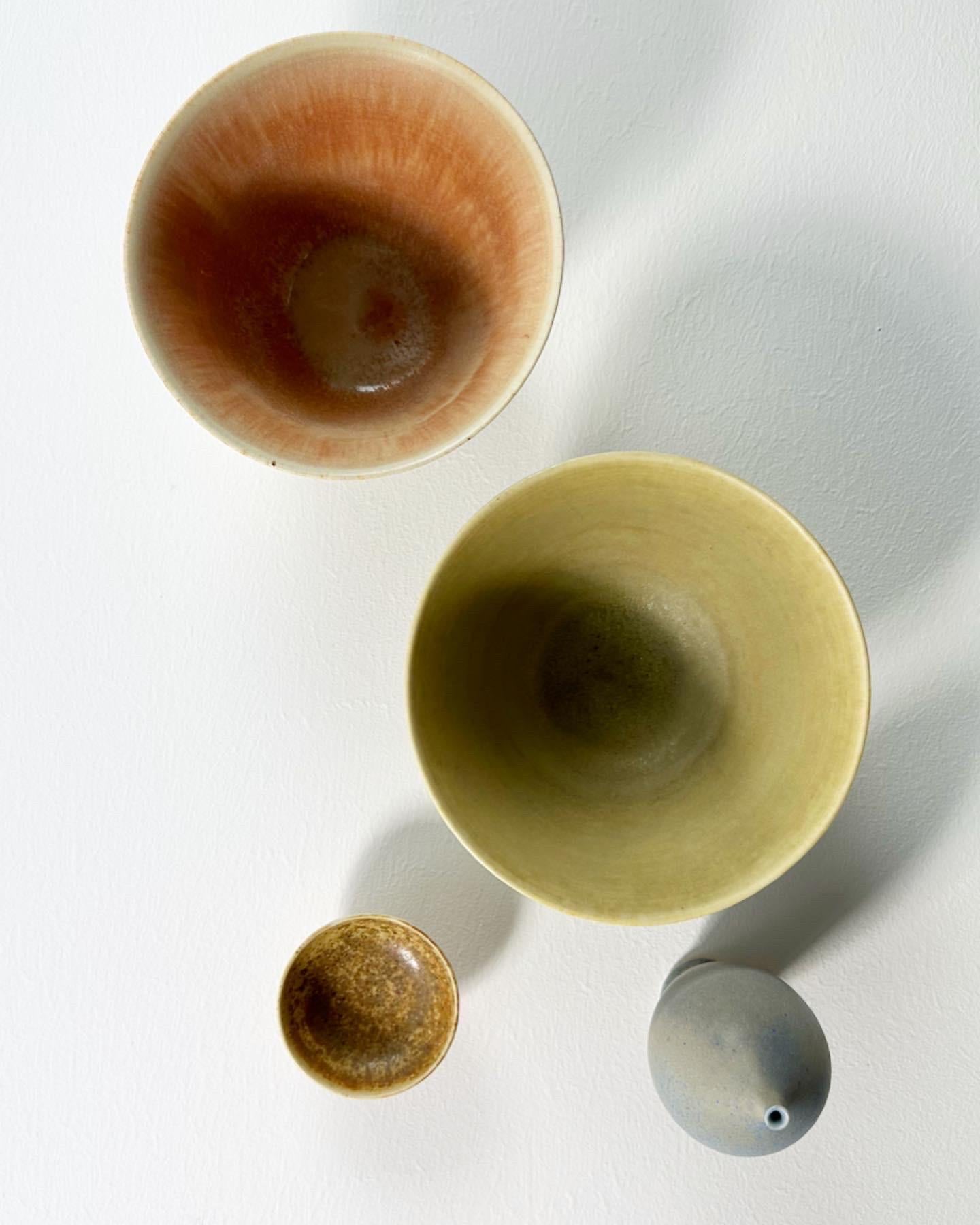 Set of Four Vivi Calissendorff Vase & Bowls Stoneware Sweden 1960s 1
