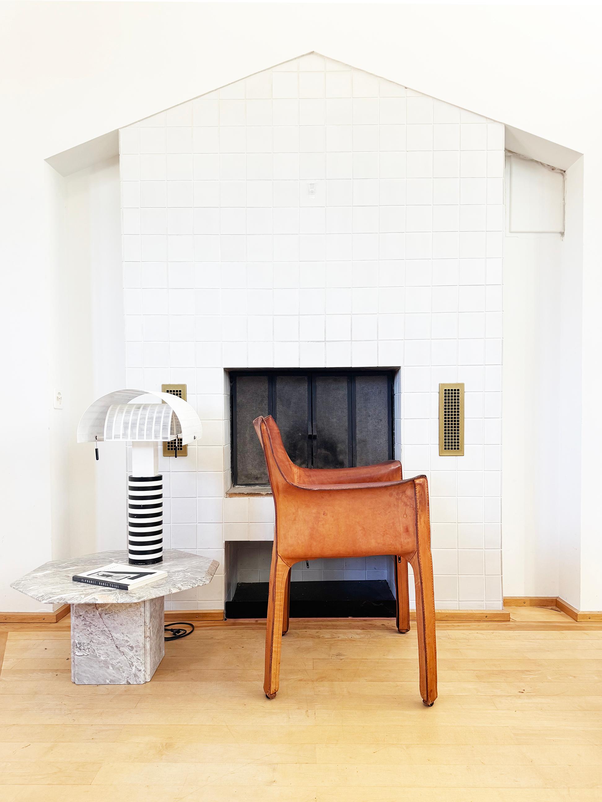 Ensemble de QUATRE fauteuils Cassina Cab 413 en cuir naturel brun cognac Bellini en vente 13