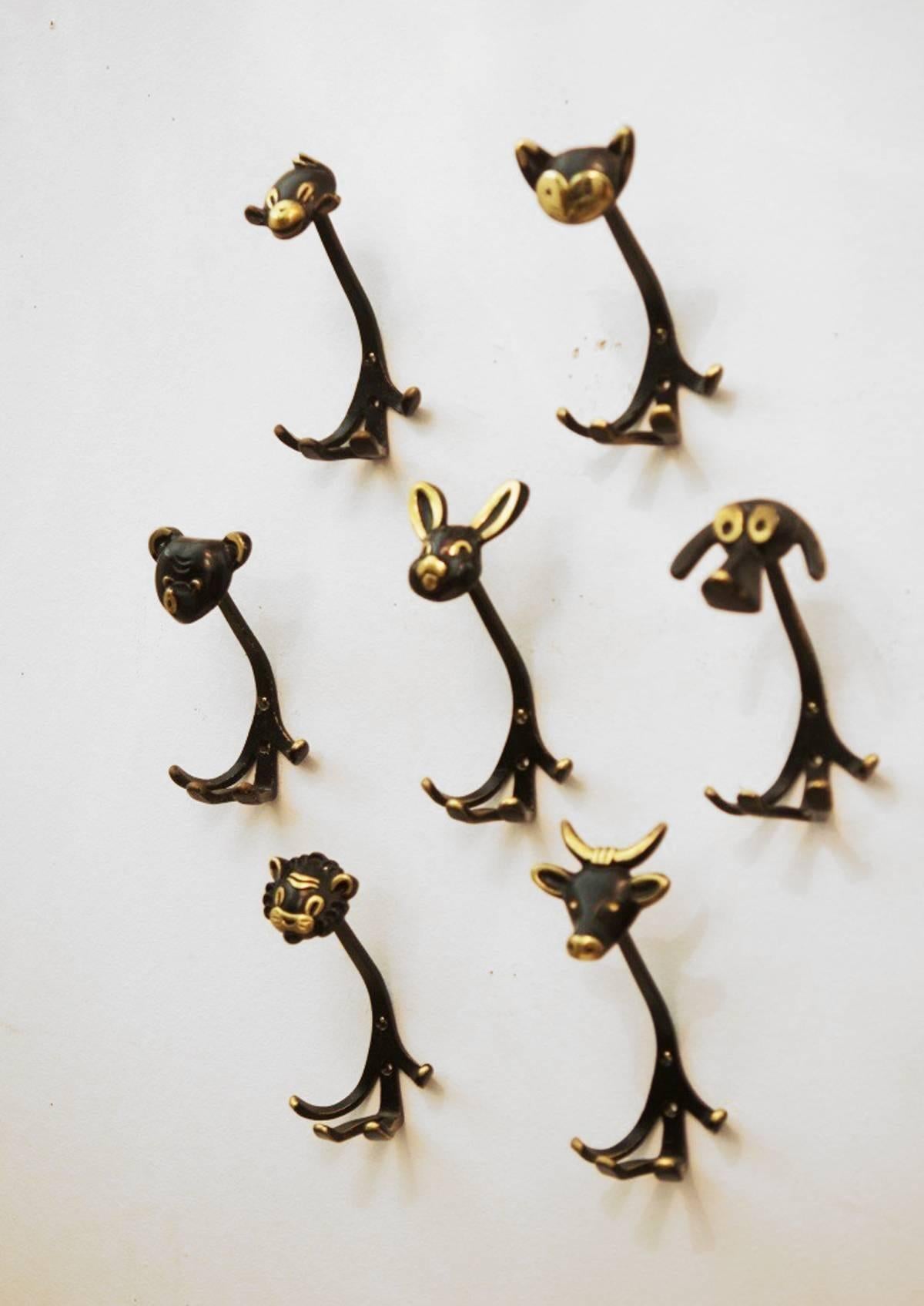 Set of Four Wall Hooks by Walter Bosse 2