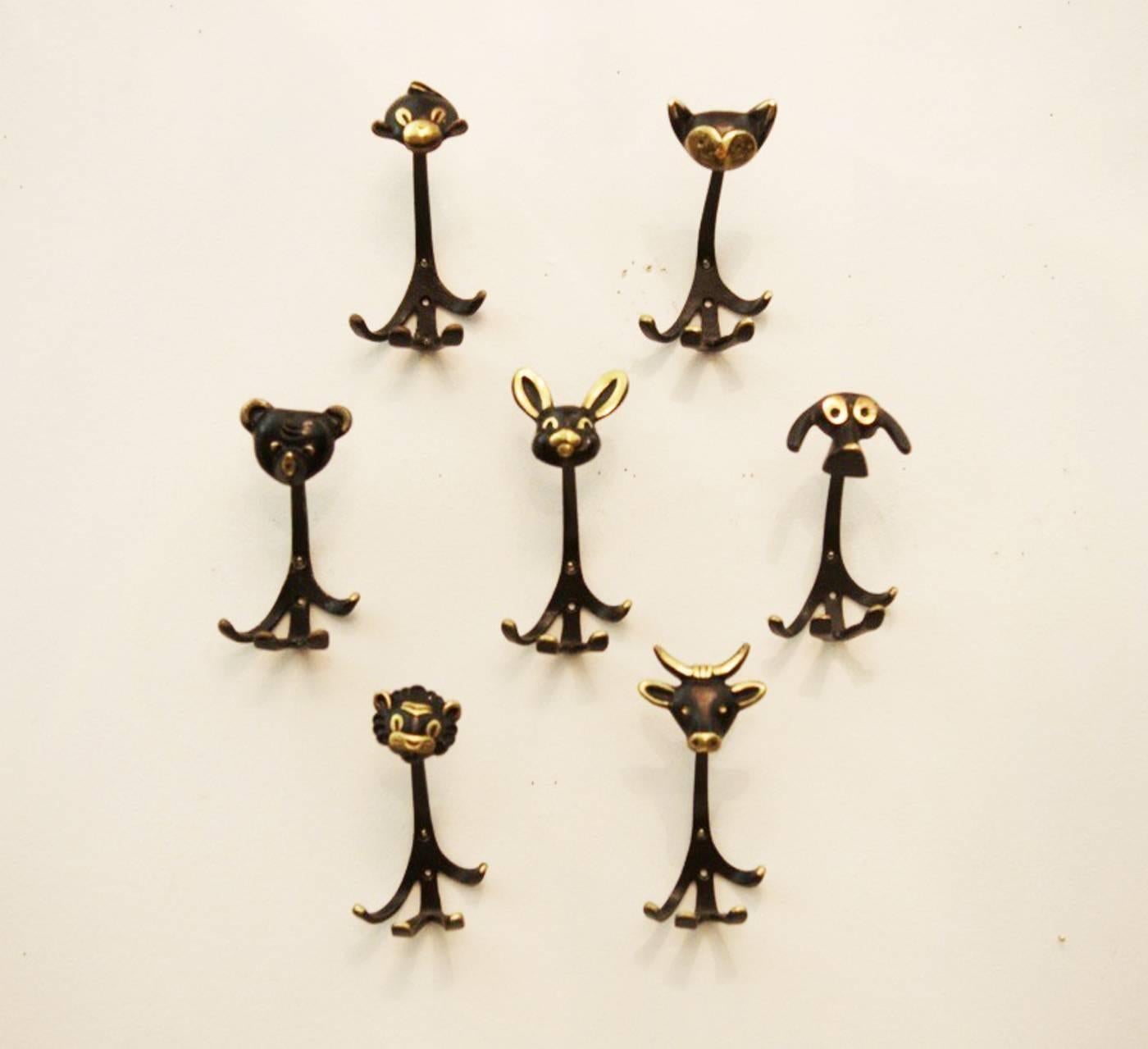 Set of Four Wall Hooks by Walter Bosse 1