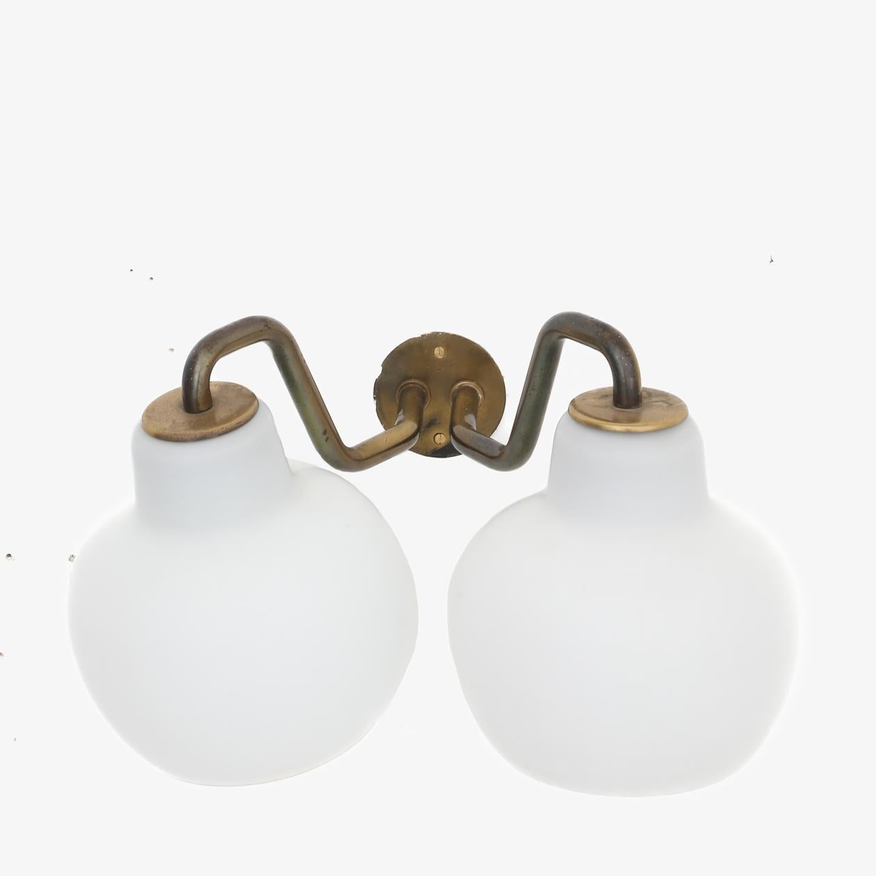 Brass Set of Four Wall Lamps by Vilhelm Lauritzen For Sale
