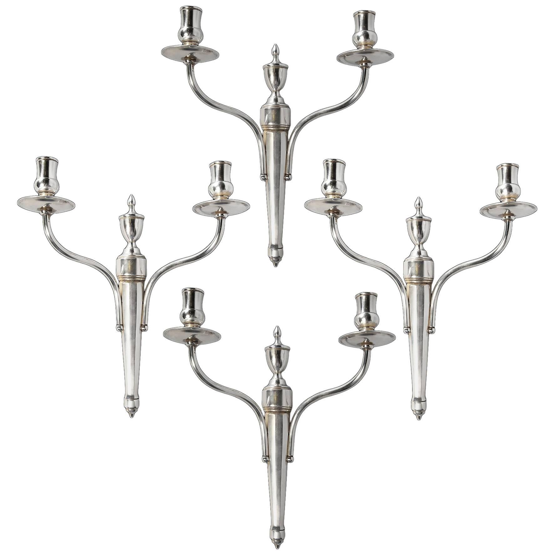Set of Four Wall Lights Attributed to Maison Jansen