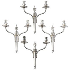 Set of Four Wall Lights Attributed to Maison Jansen