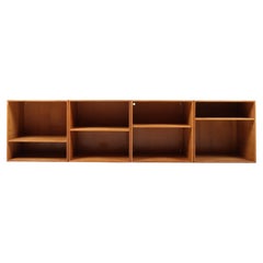 Set di quattro librerie da parete in Oak Solid, Made in Denmark anni '60