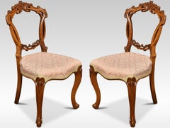 Set of Four Walnut Balloon Back Salon Chairs