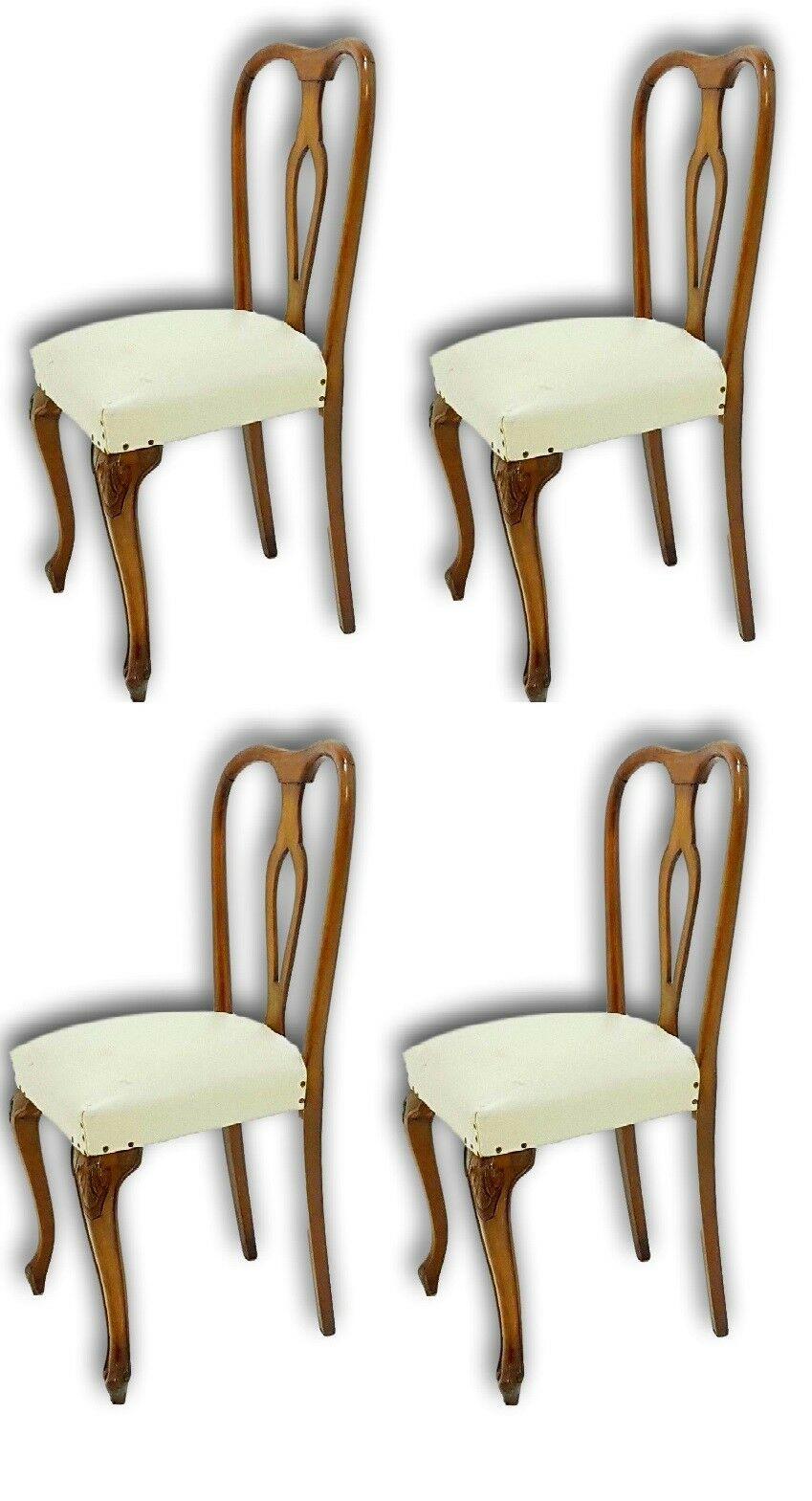 Set of Four Walnut Collectible Chairs, 1960s For Sale 1
