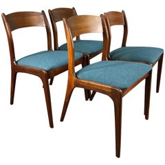 Set of Four Walnut Dining Chairs
