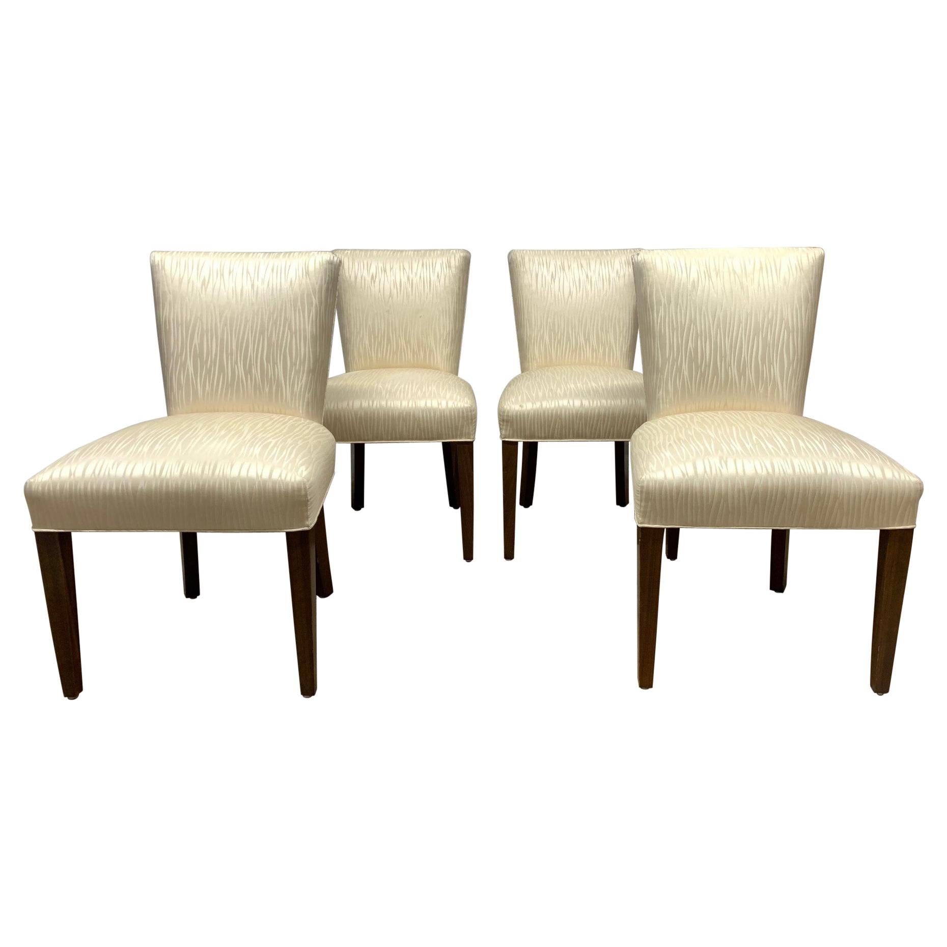 Set of 6 Dark Walnut Upholstered Dining Chairs at 1stDibs